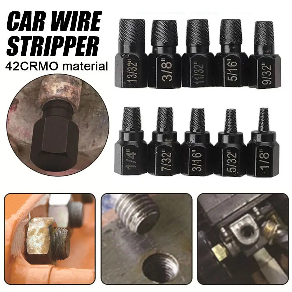 10Pcs Damaged Screw Extractor Drill Bit Set Screw Remover Tool Hex Head Easy Out Bolt Extractor Spiral Broken For Nuts Bolts Peaceful Pleasures Health and Wellness
