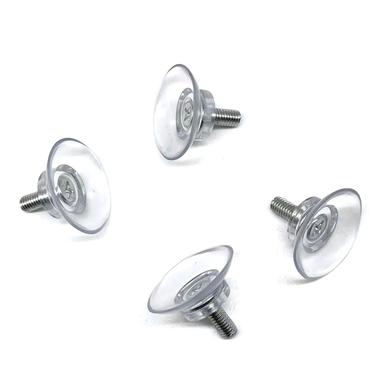 10-Pack M6/M8 Rubber Suction Cups with Screw Nut – Clear Hooks