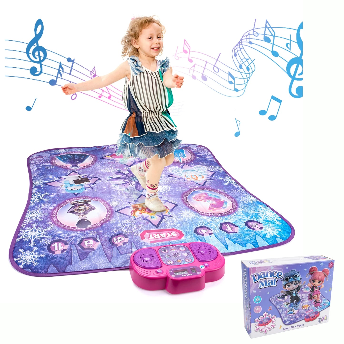 90x90cm Large Elecrtic Dancing Blanket Lights Baby Play Mat Keyboard