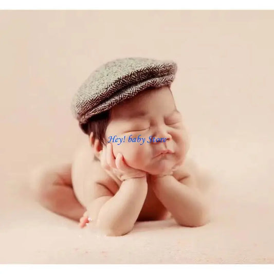 Newborn Baby Beanie Hat & Bow Tie Photography Props Set Baby Photography Props Peaceful Pleasures Health and Wellness