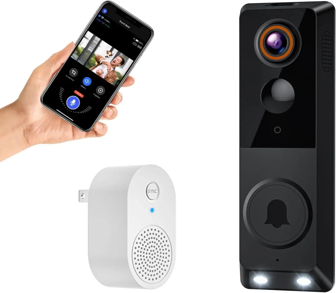 Wireless Smart Doorbell Camera with AI Human Detection, Color Night Vision, Two-Way Audio for 2.4GHz Wi-Fi Peaceful Pleasures Health and Wellness United States