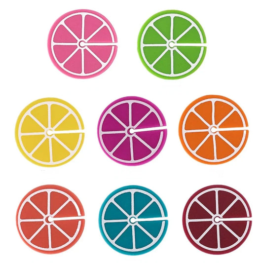 Wine Glass Markers Set of 8 Fruit Silicone Drink Glass Tags Recognizer Cup Labels Signs Distinguisher Peaceful Pleasures Health and Wellness