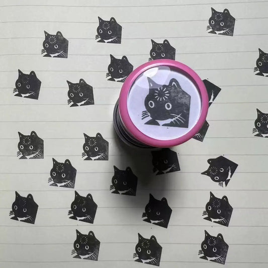 Shutdown Cat Seal Funny Emoji Stamps Creative Small Round Seals for Students Cute Peaceful Pleasures Health and Wellness