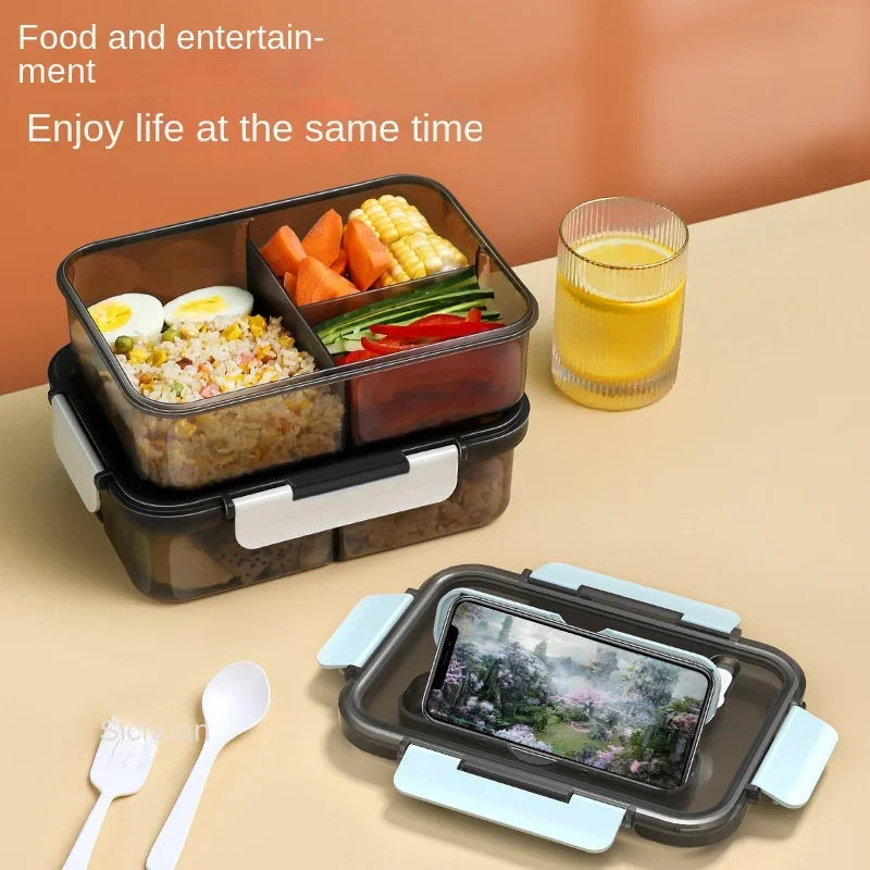 Transparent Lunch Box for Kids Food Storage Container with Lids Leak-Proof Microwave Food Warmer Snacks Bento Box Japanese Style Peaceful Pleasures Health and Wellness