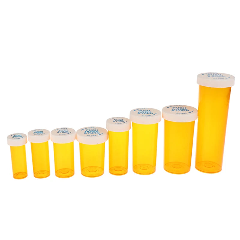 5Pcs Plastic Medicine Pill Bottles With Child Resistant Caps Medicine Containers Travel Pill Vials - 6/8/13/16/20/30/40/60 Dram Peaceful Pleasures Health and Wellness