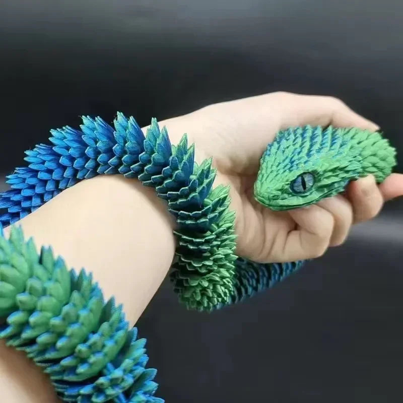 3D Printed Articulated Snake Fidget Toy | Desk Ornament Figurine