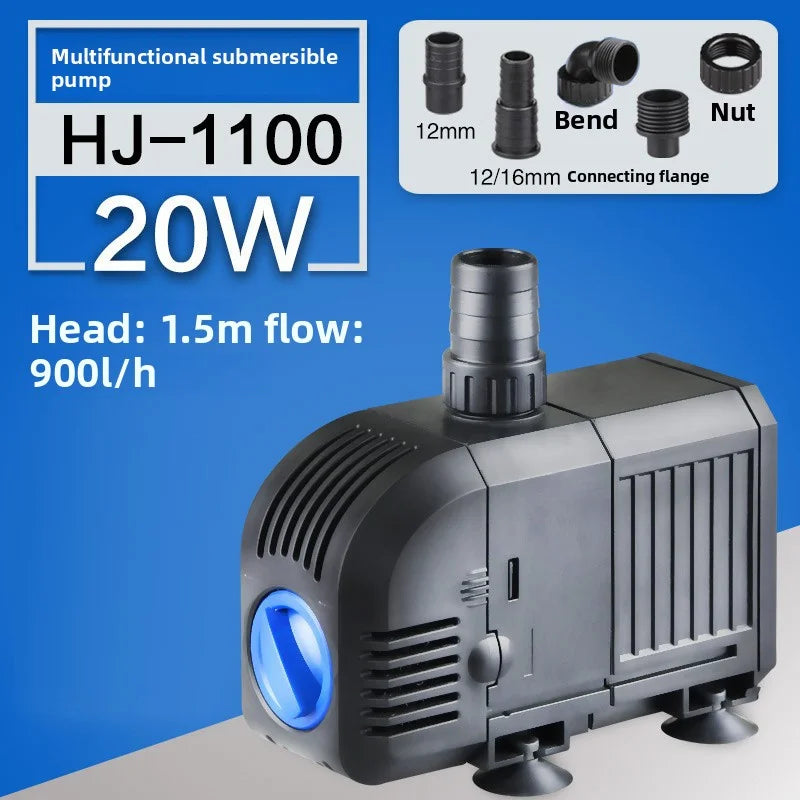 Fish Tank Quiet Frequency Circulating Filtration Pump 7/8/20/25/35/45/55W Multi-Function Submersible Aquarium Water Pond Pumps Peaceful Pleasures Health and Wellness HJ-1100 20W