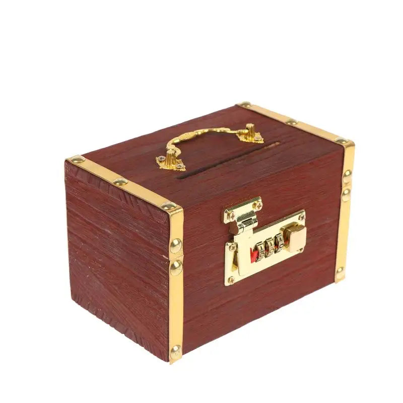 Wooden Combination Lock Treasure Box | Decorative Savings Bank