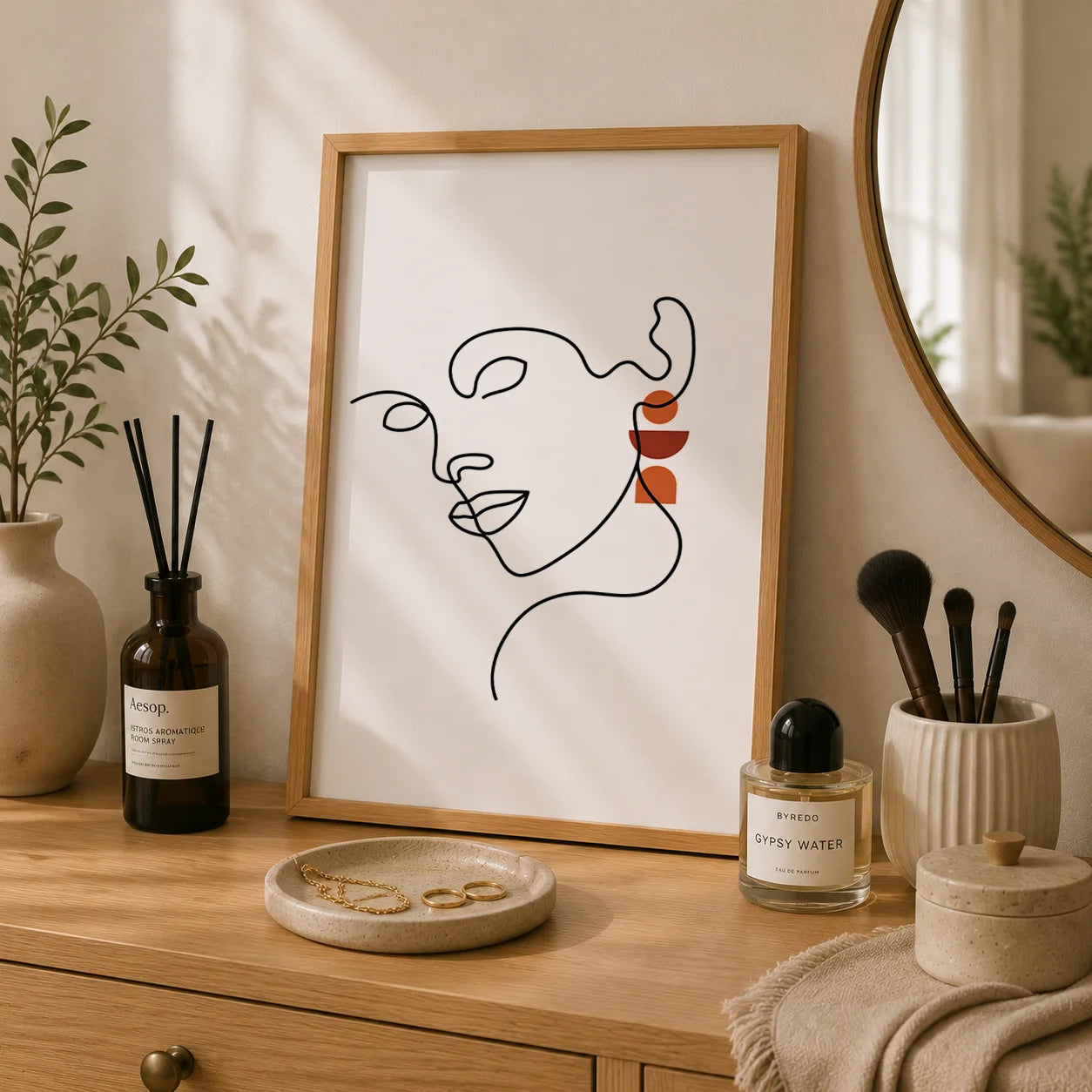 Abstract Line Art Woman Canvas Print | Modern Wall Decor Canvas Wall Art Peaceful Pleasures Health and Wellness