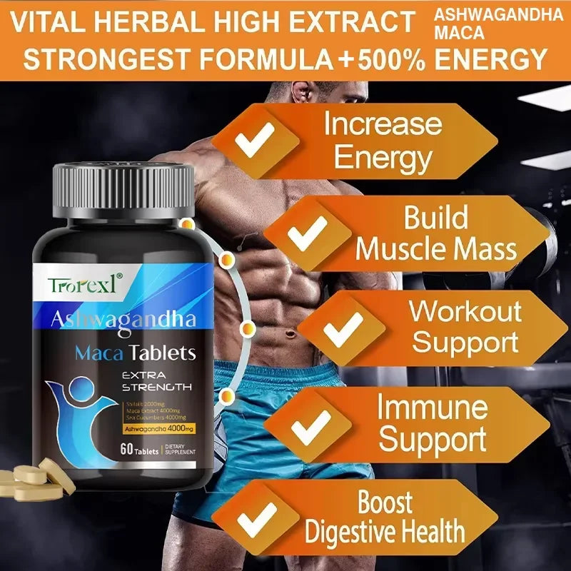 Organic Ashwagandha & Maca Pills, Supports Health Energizer Peaceful Pleasures Health and Wellness