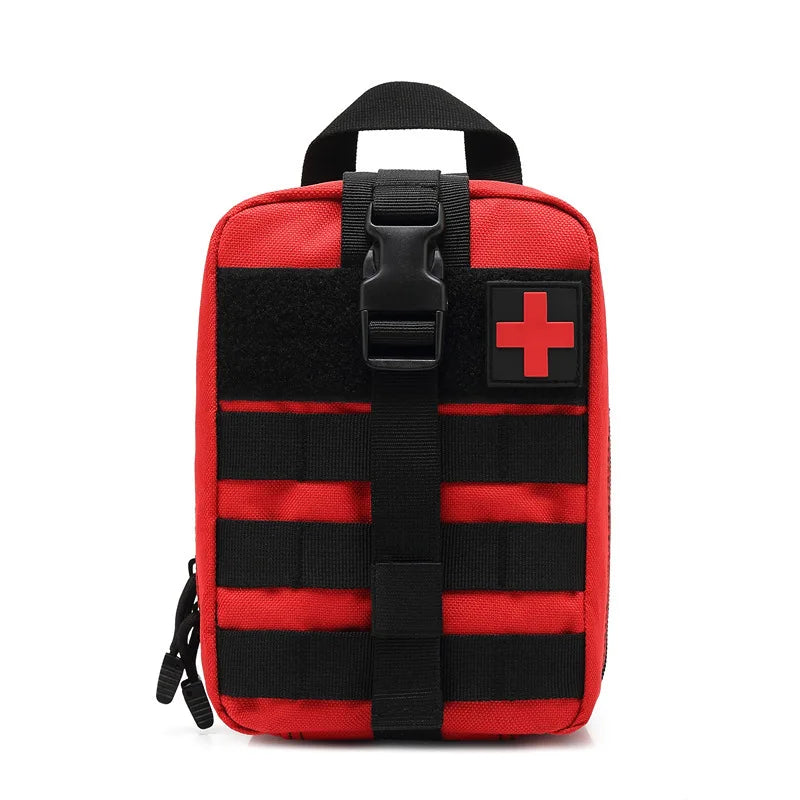 1000D Portable Tactical First Aid Kit Medical Bag Empty First Aid Pouch Bag for Camping Hiking Travel Survival Tools EDC Pouch Peaceful Pleasures Health and Wellness Red