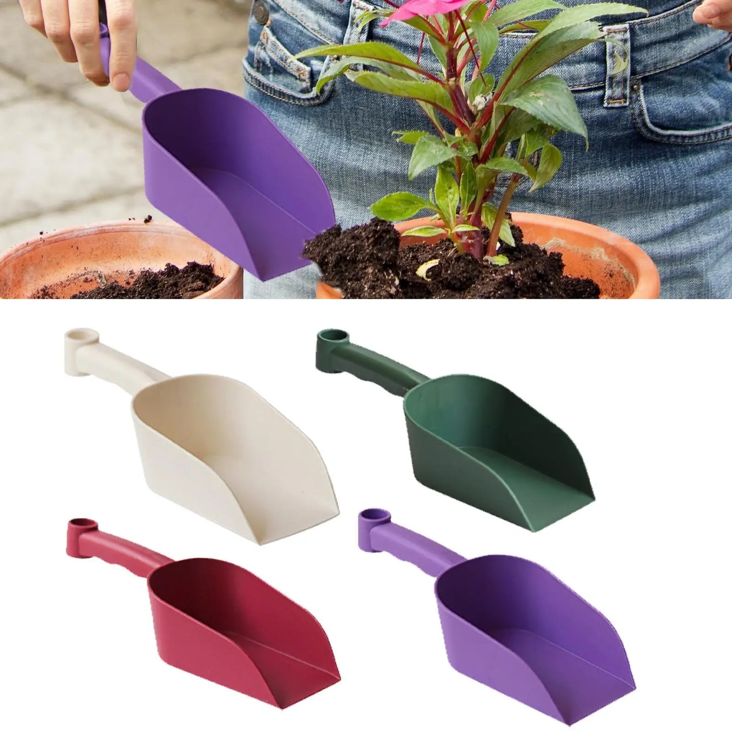 Multi-Function Plastic Garden Scoop – Soil, Compost & Planting