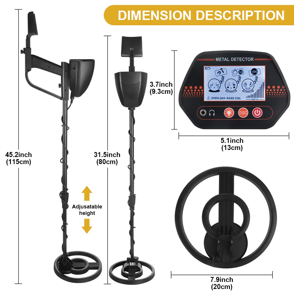 MD4070 Underground Metal Detector High Sensitivity Jewelry Treasure Gold Waterproof Metal Detecting Coins Finder Adult Children Peaceful Pleasures Health and Wellness