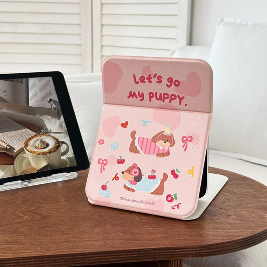 Kawaii Puppy Makeup Mirror – Foldable Portable Desk Mirror Compact Vanity Mirror Oasis Select A