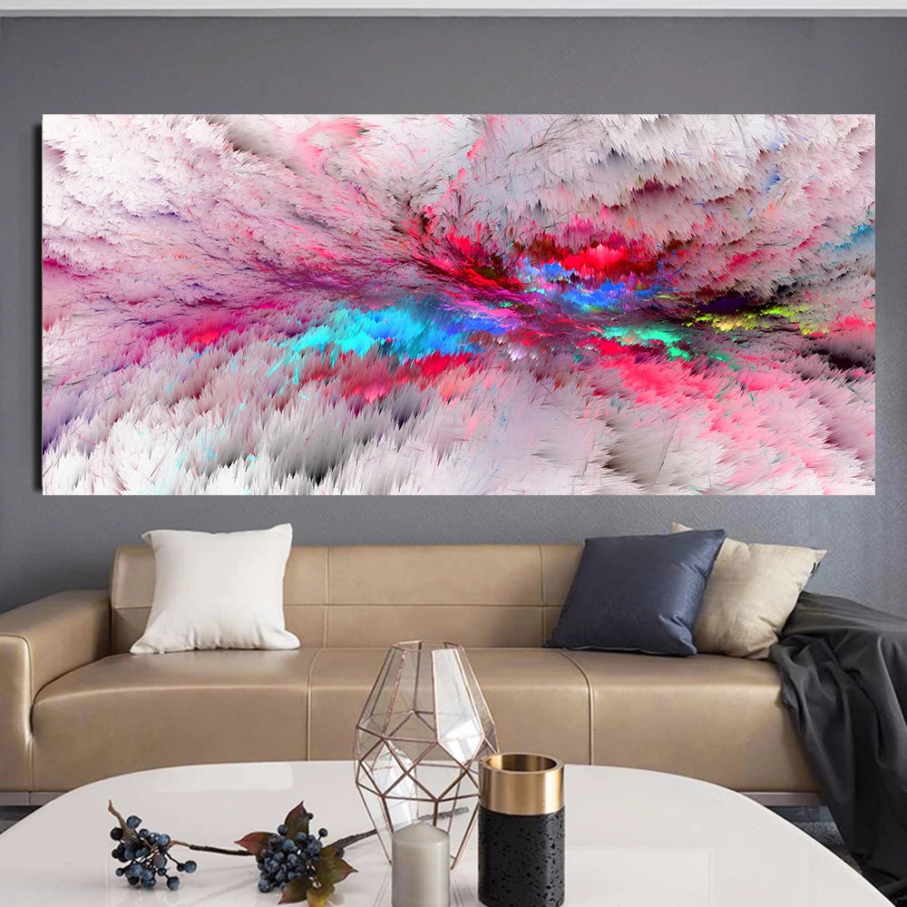 Grey Yellow Cloud Abstract Art Oil Painting Posters And Prints on Canvas Modern Art Independe Wall Picture For Living Room Decor Peaceful Pleasures Health and Wellness QP10215-K 30x60cm No Frame