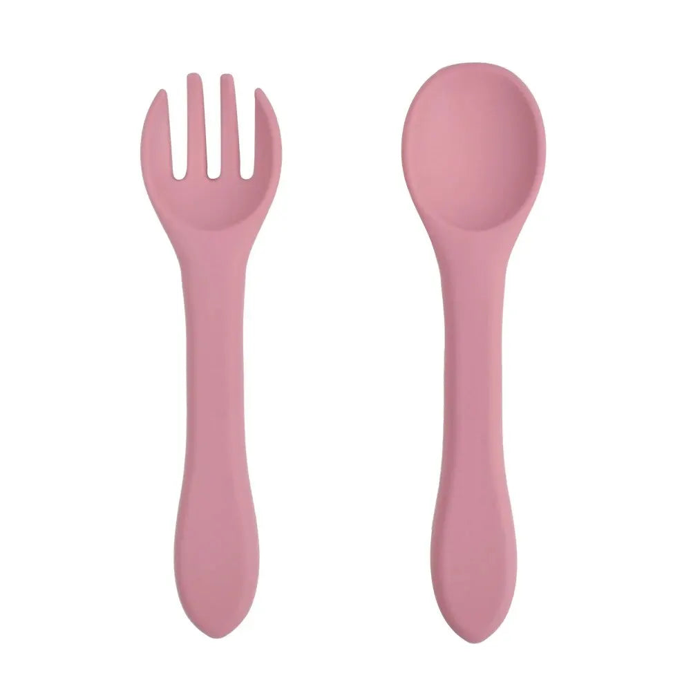 Silicone Baby Spoon & Fork Set | BPA-Free Toddler Flatware