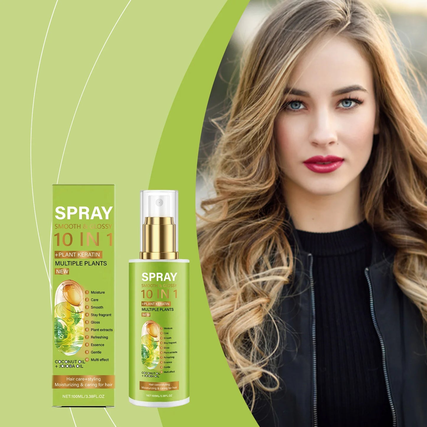 Plant Keratin Hair Care Spray Deep Moisturizing Improve Damaged Hair Quality Relieve Dryness Gloss Nourishing Hair Essence Spray Peaceful Pleasures Health and Wellness