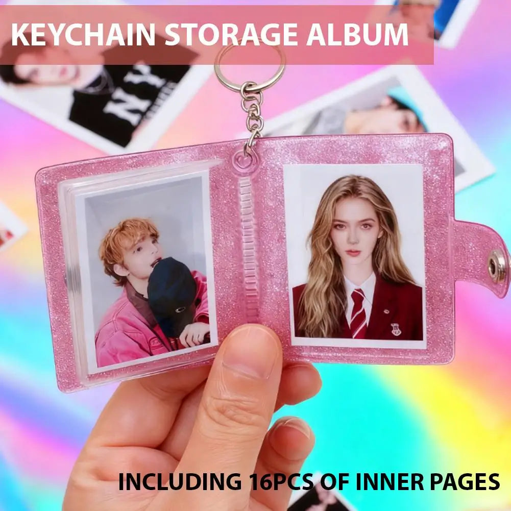 Mini Keychain Photo Album – 16-Page PVC Pocket Card Holder Keychain Photo Album Peaceful Pleasures Health and Wellness