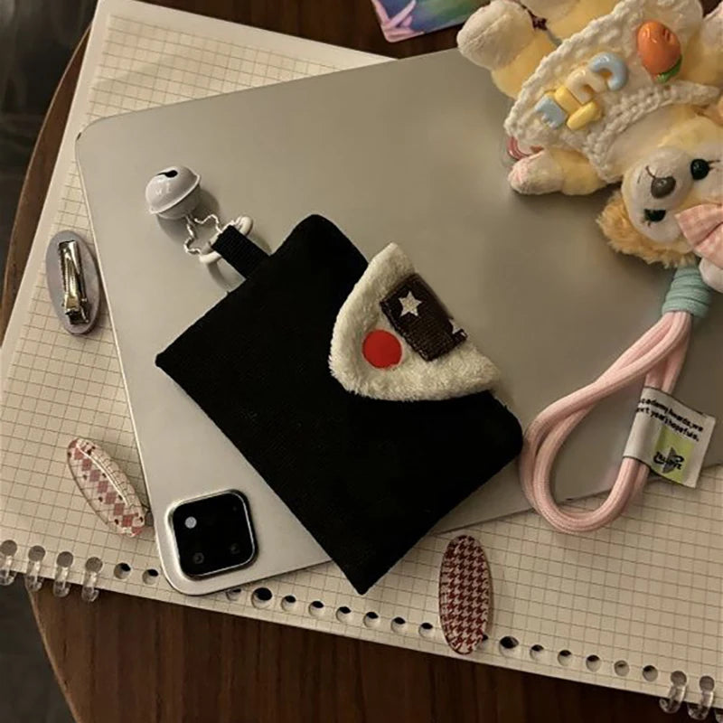 Cute Rice Ball Card Holder Coin Purse – Canvas Mini Wallet