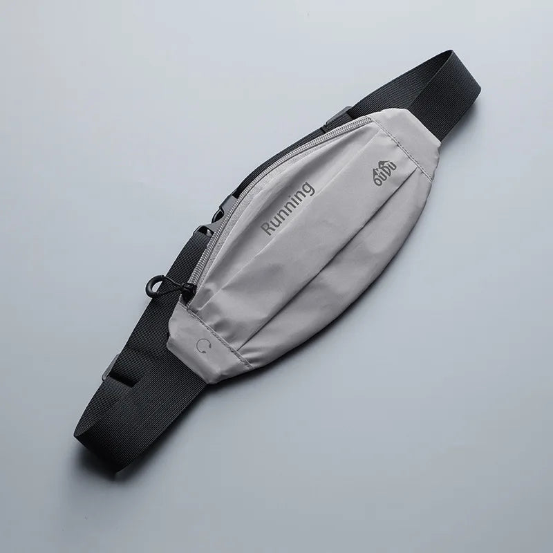 Reflective Waterproof Running Waist Bag | Phone Sports Fanny Pack Sports Waist Pack Peaceful Pleasures Health and Wellness GRAY COLOR
