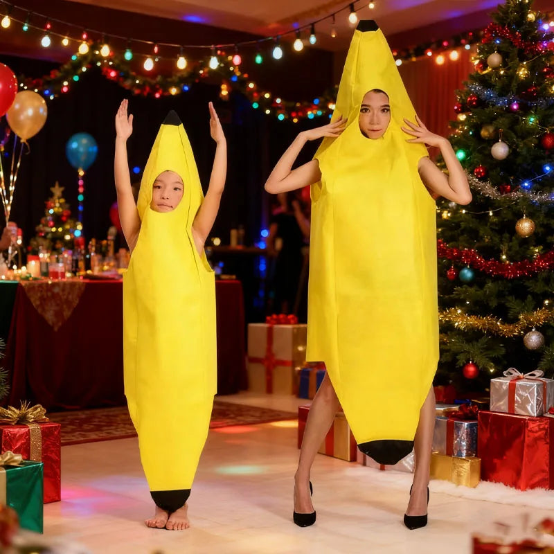 Banana Costume Adults & Kids – Funny Halloween Cosplay Suit