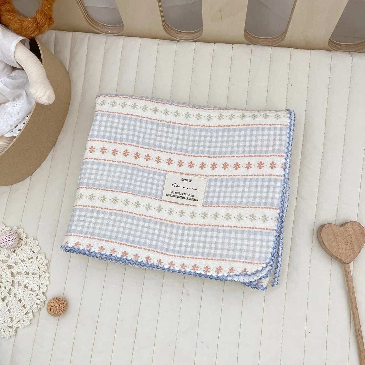 Baby Muslin Swaddle Blanket | 2-Layer Cotton & Bamboo Gauze