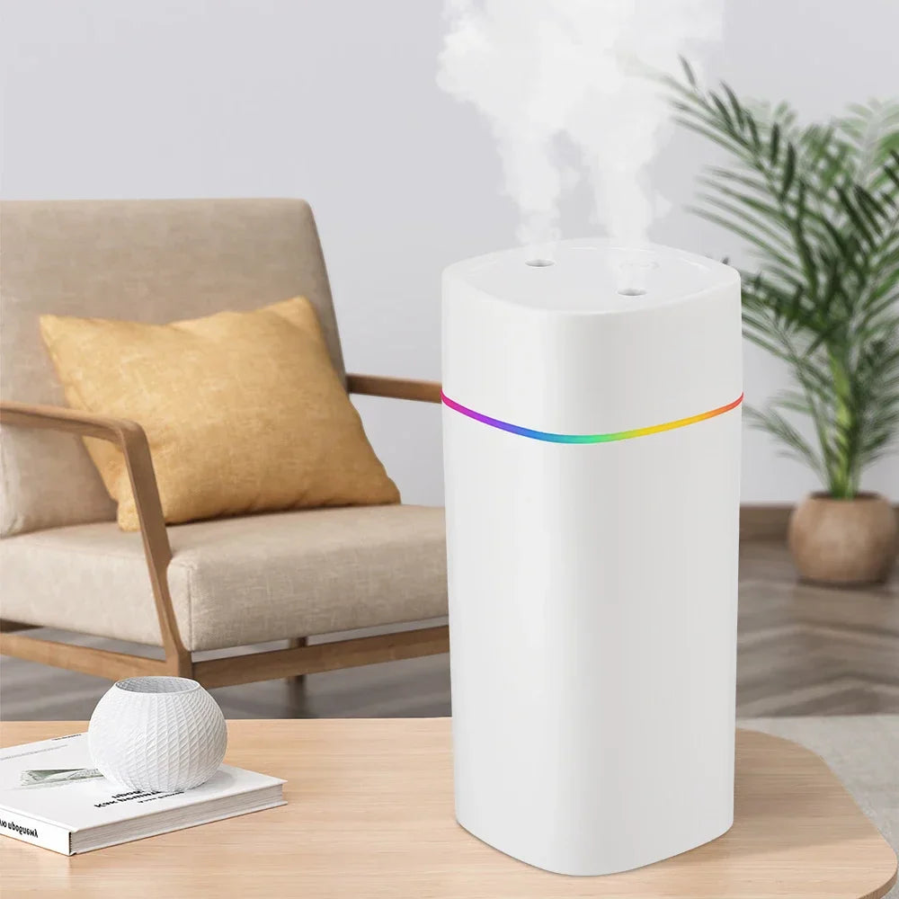 600ml USB Mini Humidifier – Nano Mist, Aromatherapy & Color Light