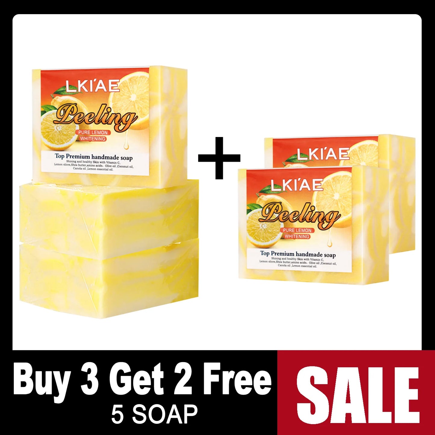 AILKE Lemon Brightening Soap Bar – Face & Body Cleanser 150g