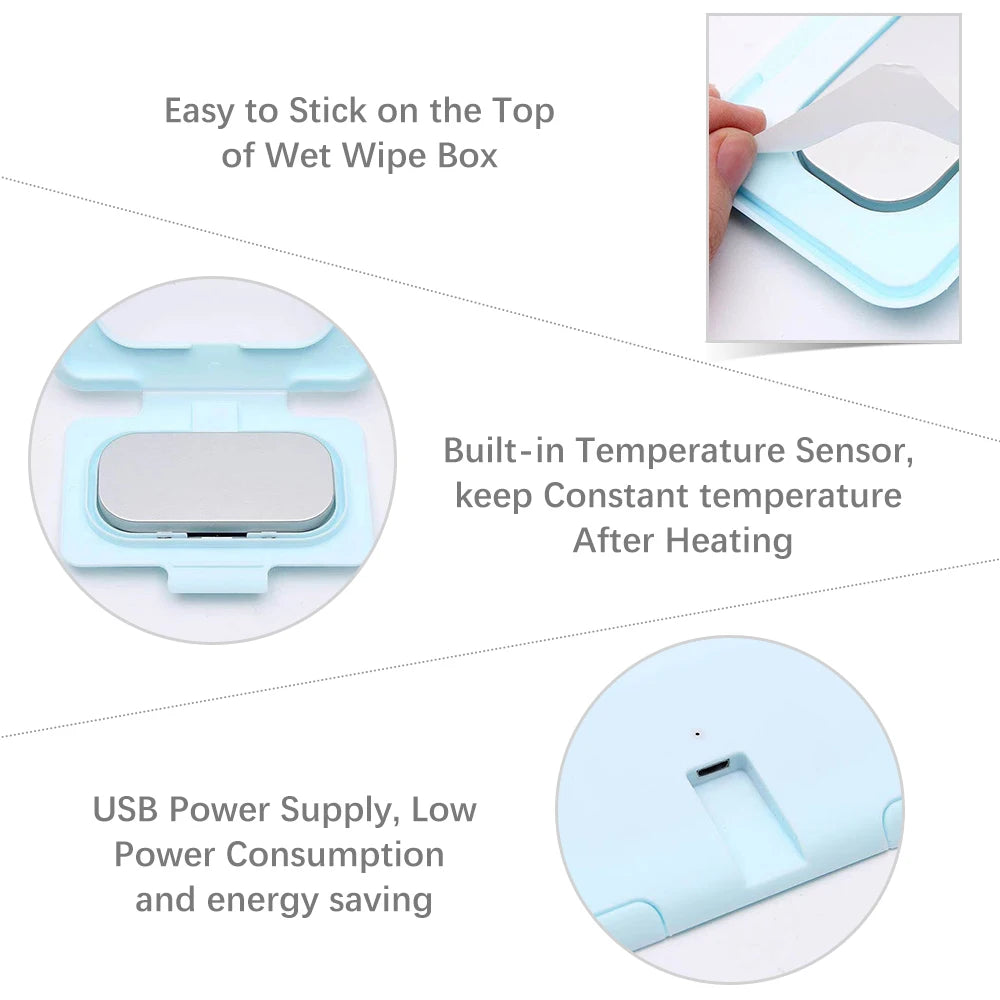 Portable USB Baby Wipe Warmer | Travel-Ready Wipes Heater
