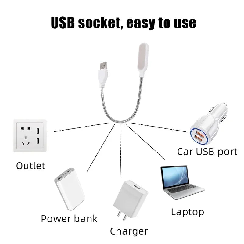 POCKETMAN USB LED Book Light | Flexible Gooseneck Reading Lamp