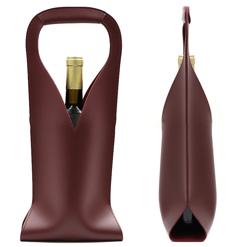Reusable Leather Wine Gift Bag | Double Layer Bottle Tote Wine Gift Bag Peaceful Pleasures Health and Wellness