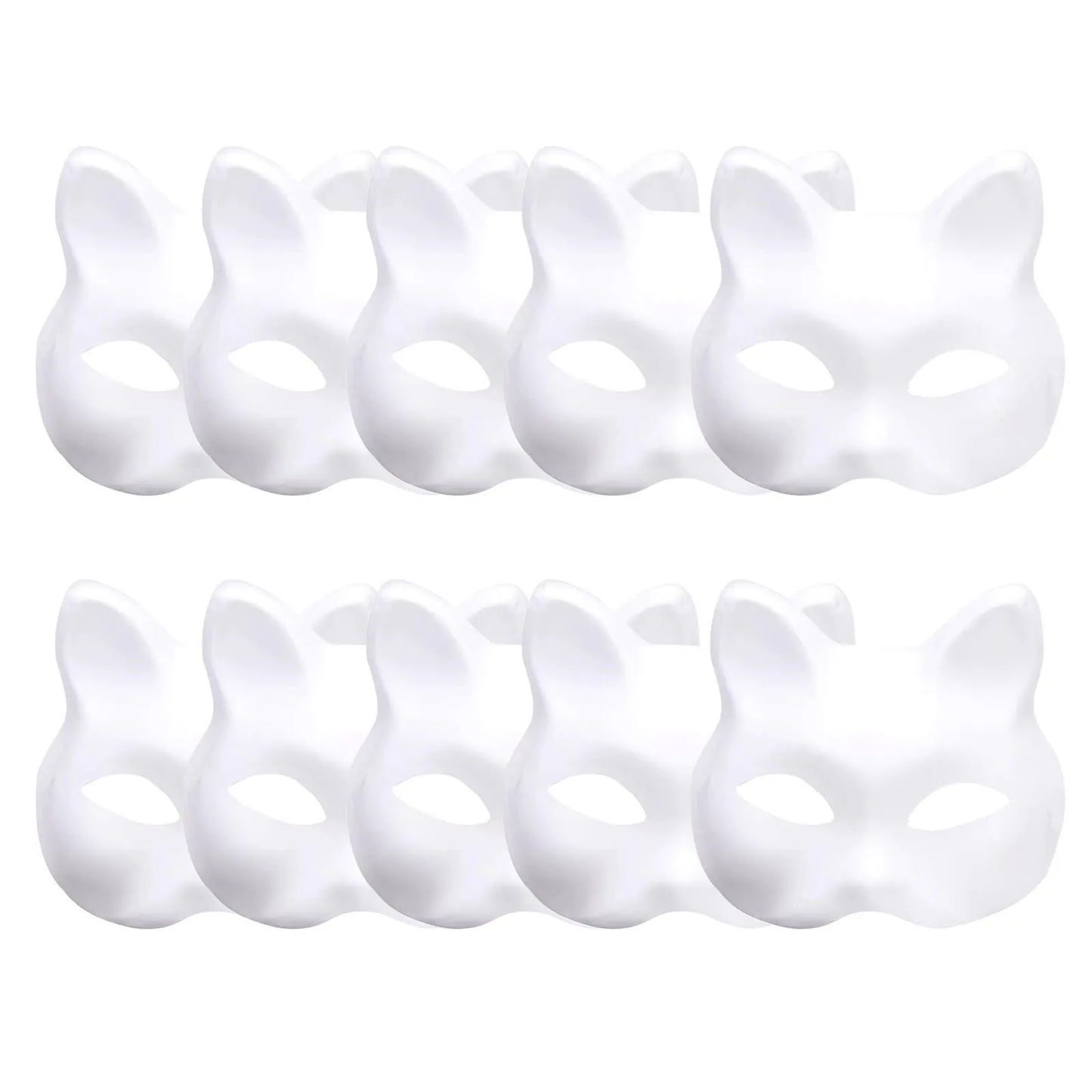 DIY Paintable Half Face Masks – Cat Fox Cosplay Halloween 5/10pk