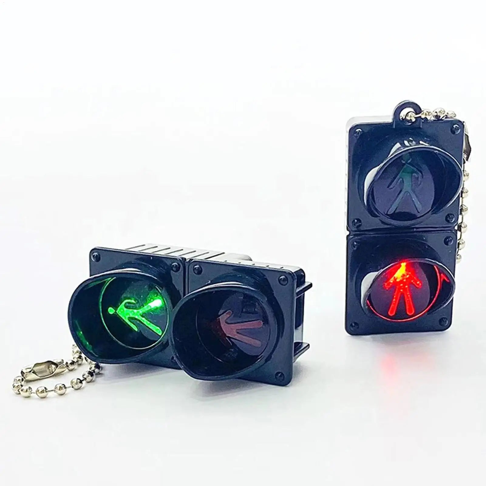 1Pcs Simulation Electronic Traffic Light Keychain Pendant Mini Pedestrian Light LED Light-emitting Toy Kids Cognitive Toy Gift Peaceful Pleasures Health and Wellness