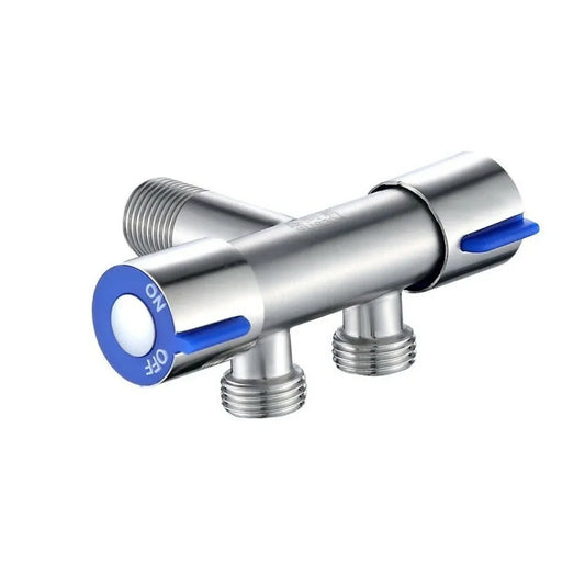 Dual Handle Stainless Steel Wall Mount Faucet & Triangle Valve Wall Mount Faucet Peaceful Pleasures Health and Wellness