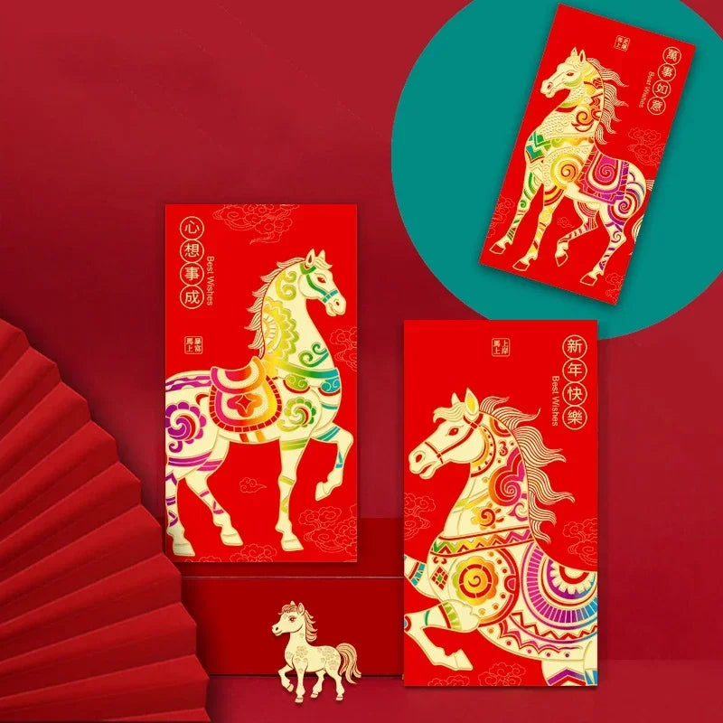 Chinese New Year Red Envelopes Year of the Horse – 6 Pack