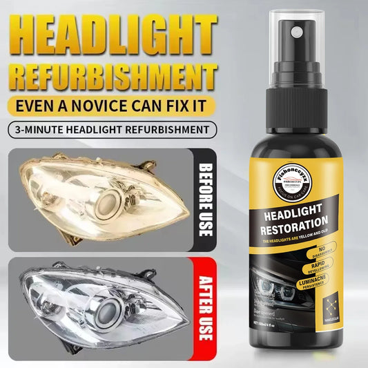 Car Headlight Coating Spray Liquid Car Light Cleaner And Restorer UV Resistant Long Lasting Head Light Coating Spray For car SUV Peaceful Pleasures Health and Wellness