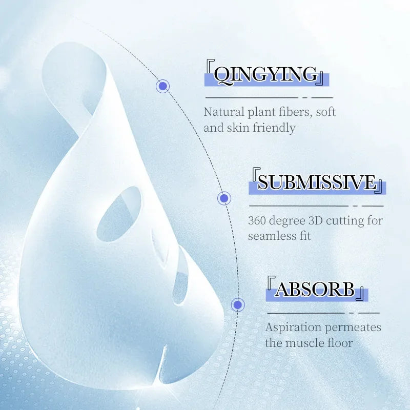 10pcs SAODER Hyaluronic Acid Facial Masks Face skincare Firming Hydrating Moisturizing Face Mask Facial Skin Care Products Peaceful Pleasures Health and Wellness