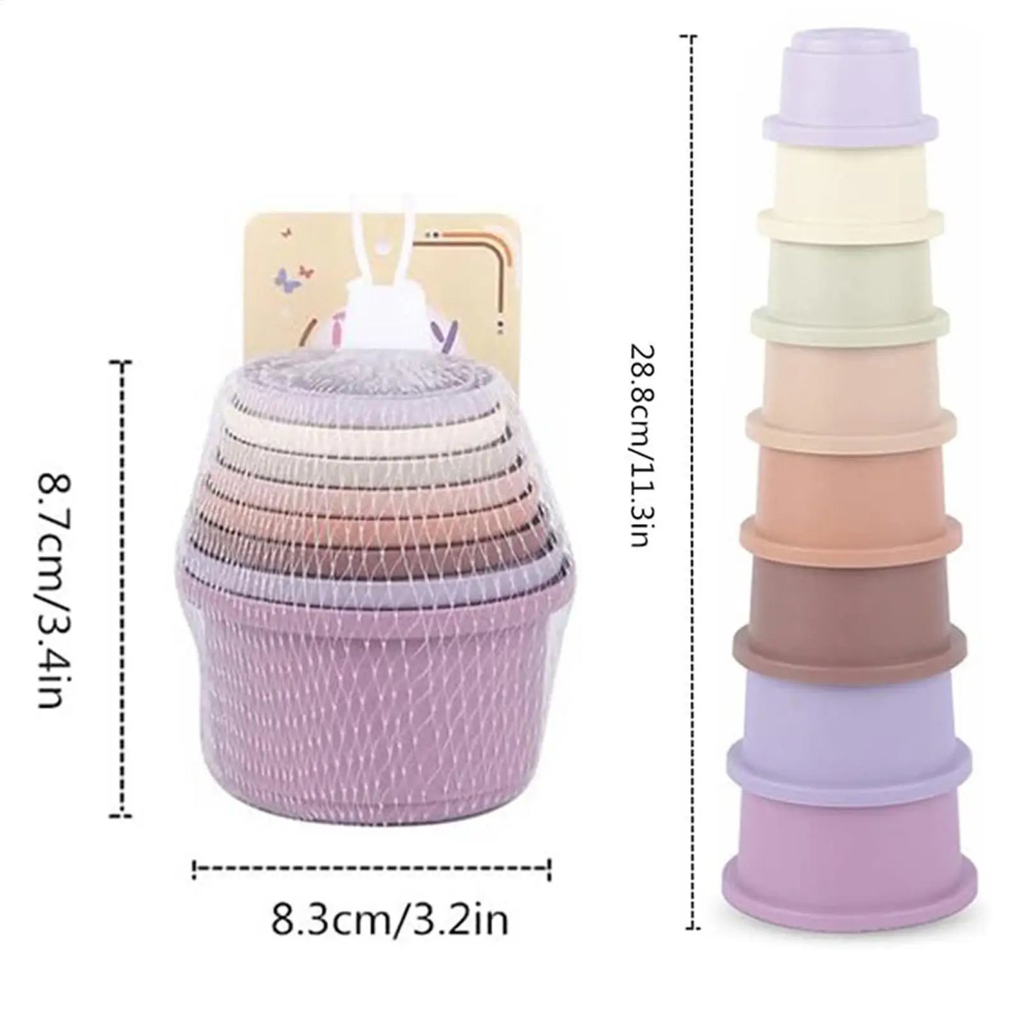8-Piece Stacking Cups for Rabbits, Guinea Pigs & Small Pets