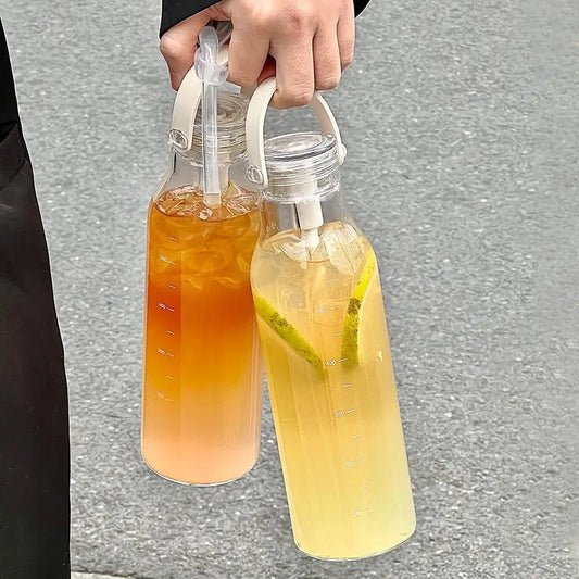 600ML Elegant Leakproof Water Bottle with Time Scale Stay Hydrated Daily Lightweight for Fitness & Outdoor Adventures Straw Cup Peaceful Pleasures Health and Wellness