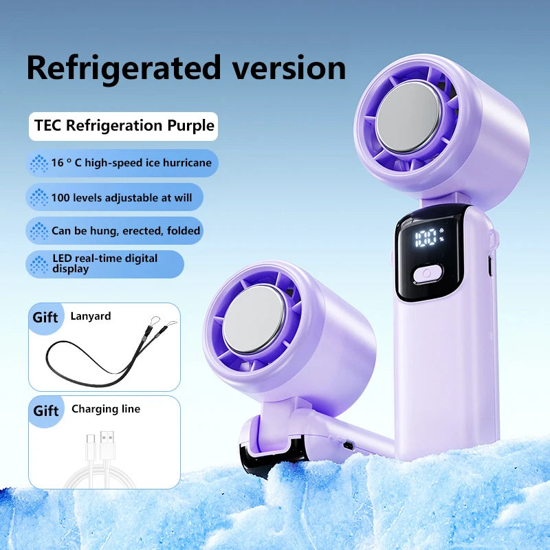Portable Neck Fan 100-Speed Handheld Quiet Cooling Fan