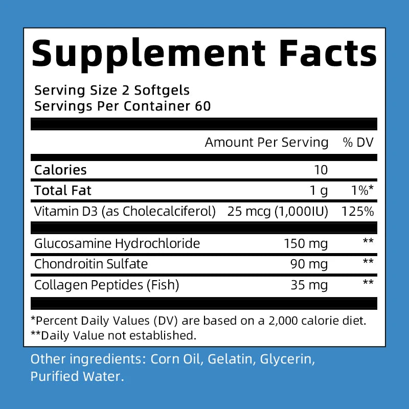 Glucosamine Chondroitin & Vitamin D Capsules – 120ct Peaceful Pleasures Health and Wellness