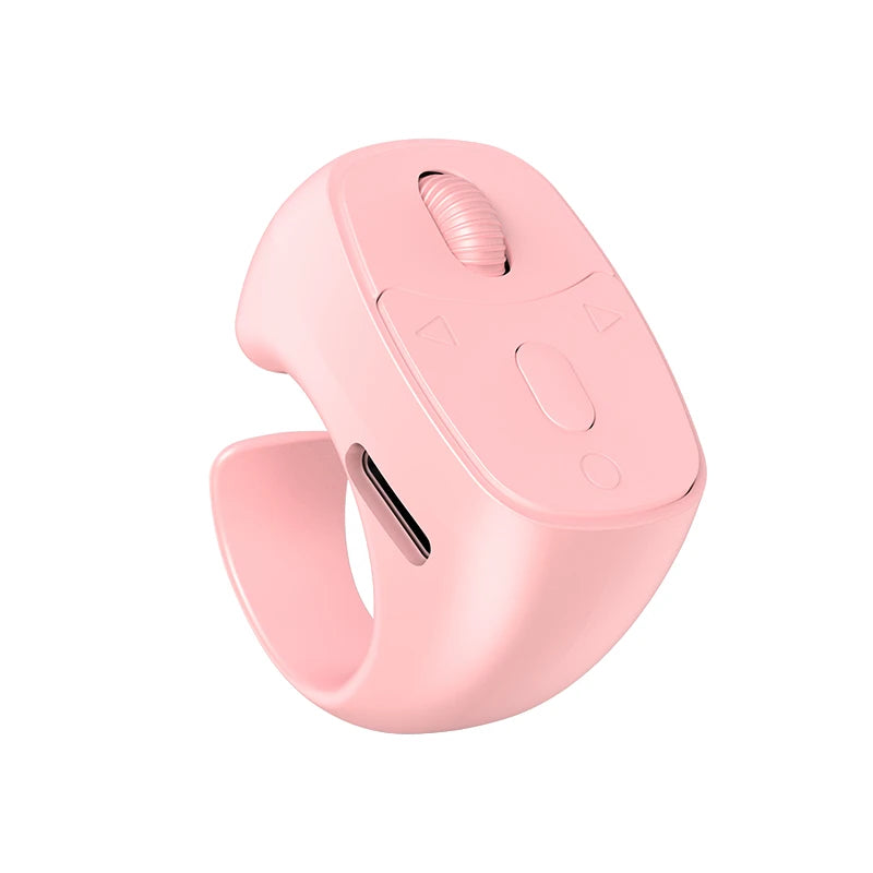 Bluetooth 5.3 Fingertip Scrolling Ring Remote – Selfie & Video Peaceful Pleasures Health and Wellness Nobox-Pink A