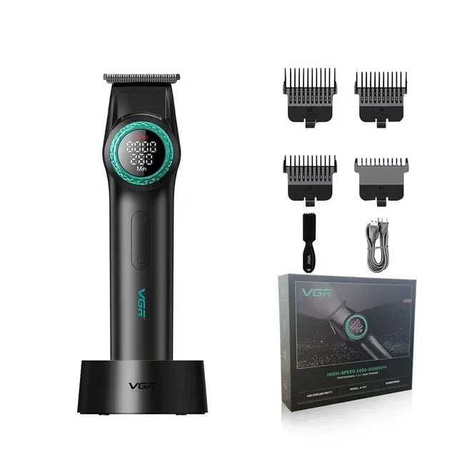 VGR Hair Trimmer Professional USB Hair Clipper Rechargeable Cordless Haircut LED DISPLAY Electric BLDC Motor Trimmer for V-977 Peaceful Pleasures Health and Wellness USB