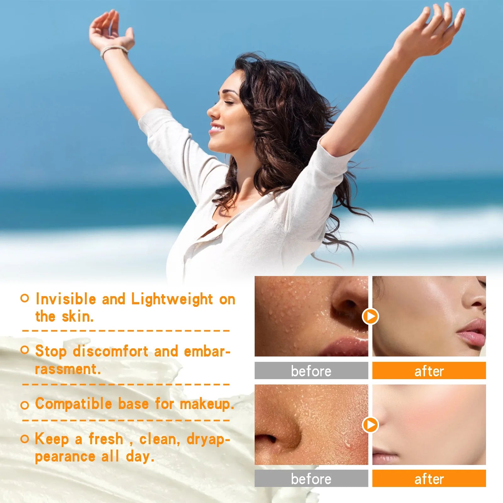 Face Antiperspirant Cream for Oil Control and Freshness Peaceful Pleasures Health and Wellness