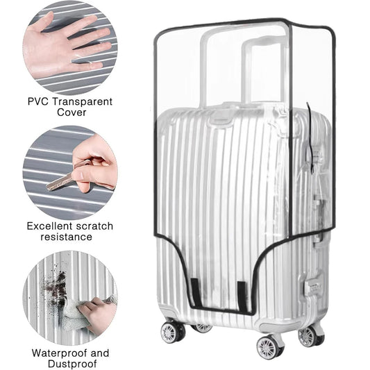 Transparent Pvc Luggage Protective Cover Wheeled Luggage Protective Cover Wear-Resistant Outer Cover Transparent Protective Peaceful Pleasures Health and Wellness