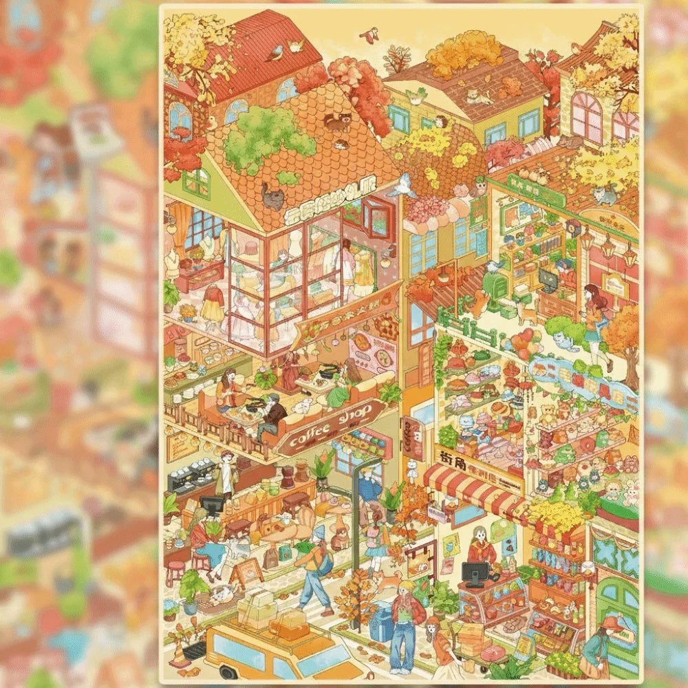Kawaii 3D Miniature DIY Stickers – Cabin Town Scrapbook Decor