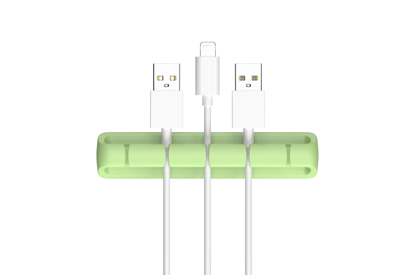 Adhesive Cable Clips Cord Organizer | 2–7 Slot Silicone Peaceful Pleasures Health and Wellness Green 5 Hole