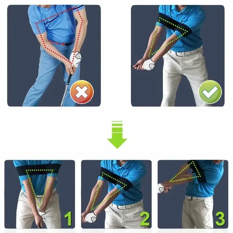 Golf Swing Trainer Arm Band | Posture Corrector for Beginners Golf Training Aid Peaceful Pleasures Health and Wellness