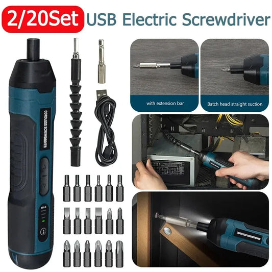 Mini Cordless Electric Screwdriver 1300mah Rechargeable Adjustment Multi-function Power Drill Disassembly Torque Repair Tools Peaceful Pleasures Health and Wellness