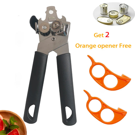 Stainless Steel Manual Can Opener & Bottle Opener | Kitchen Tool Manual Can Opener Peaceful Pleasures Health and Wellness black